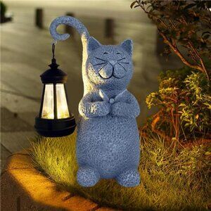 🐱 Solar Cat Garden Statue – Waterproof Outdoor Decorative Light for Yard & Pati